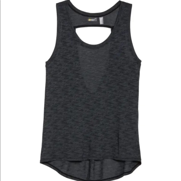 Zella Lean Routine Cut Out Back Workout Scoop Neck Burnout Tank Black Sz Medium - Picture 1 of 9